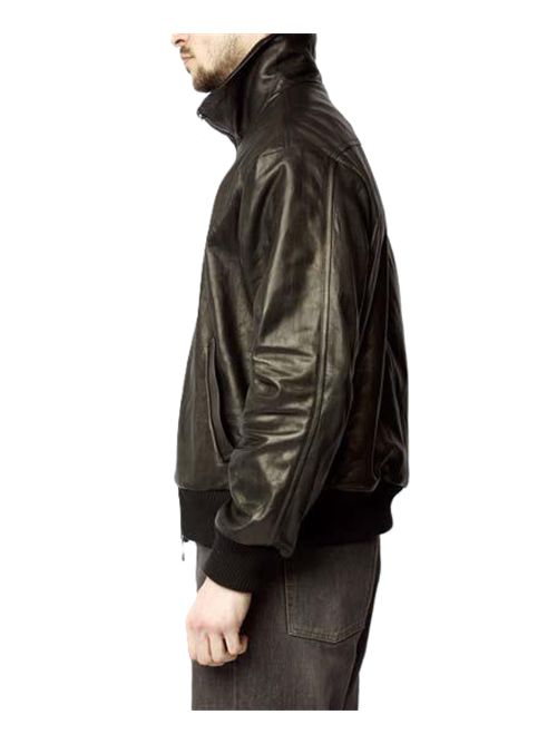 Bomber over collo alto su agnello vegetale liss Giorgio Brato | GU27F01006VLNERO